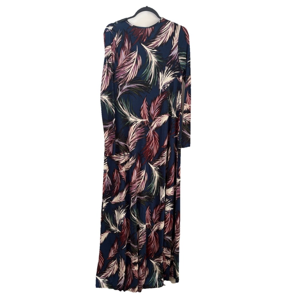 NEW Rachel Pally Long Sleeve Caftan Maxi Deep V Neck Dress Sz Small Feather - Picture 4 of 11